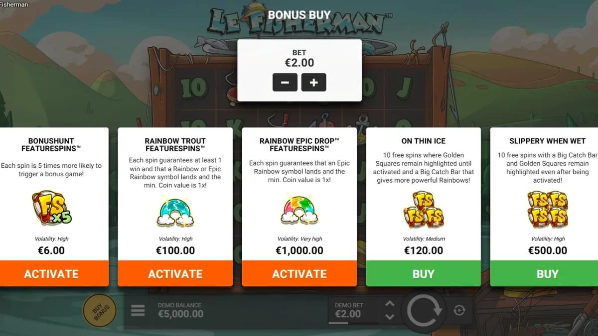 Smokey si rakun dalam slot Le Fisherman